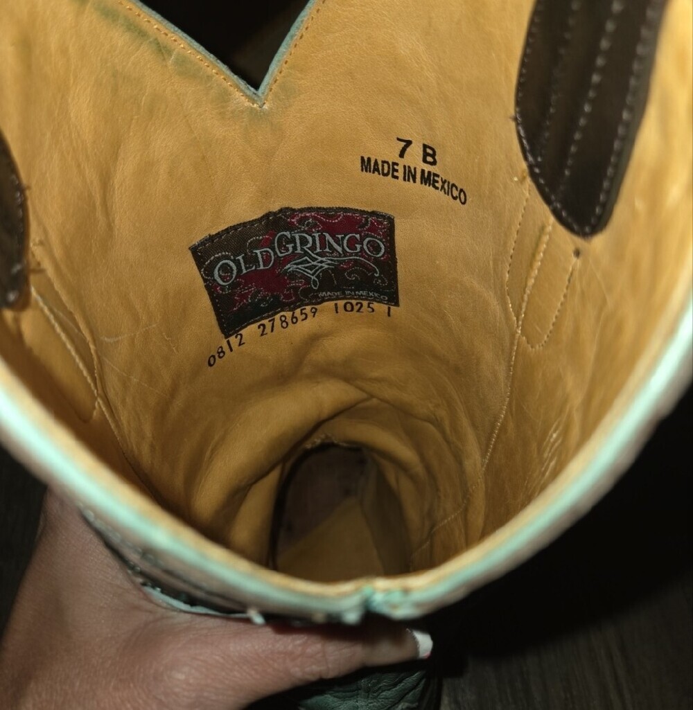 Old Gringo Cowboy Boots Linda Chocolate Aqua Size 7 - Picture 6 of 6